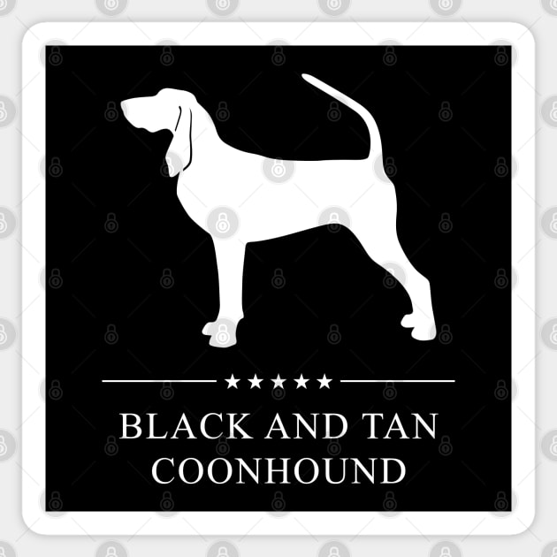 Black and Tan Coonhound Dog White Silhouette Sticker by millersye